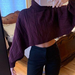 SHEIN Maroon Cropped Turtleneck